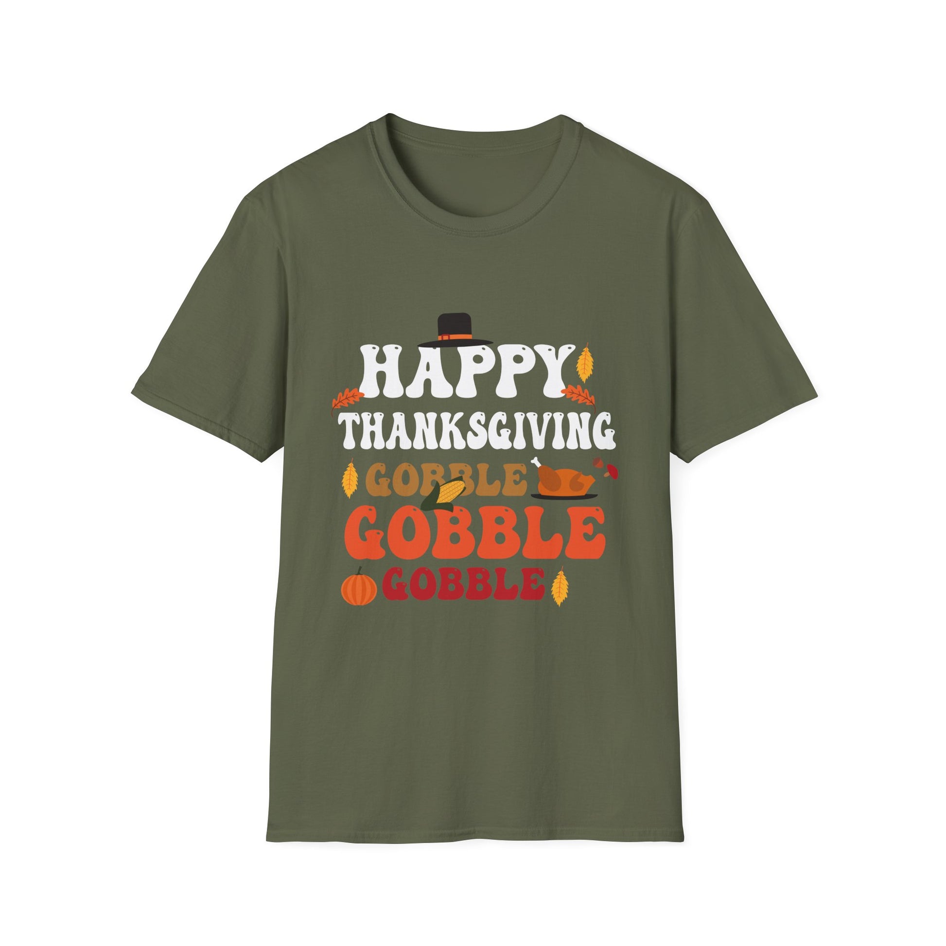 Thanksgiving Gobble T-Shirt — "Happy Thanksgiving, Gobble Gobble" Holiday Tee