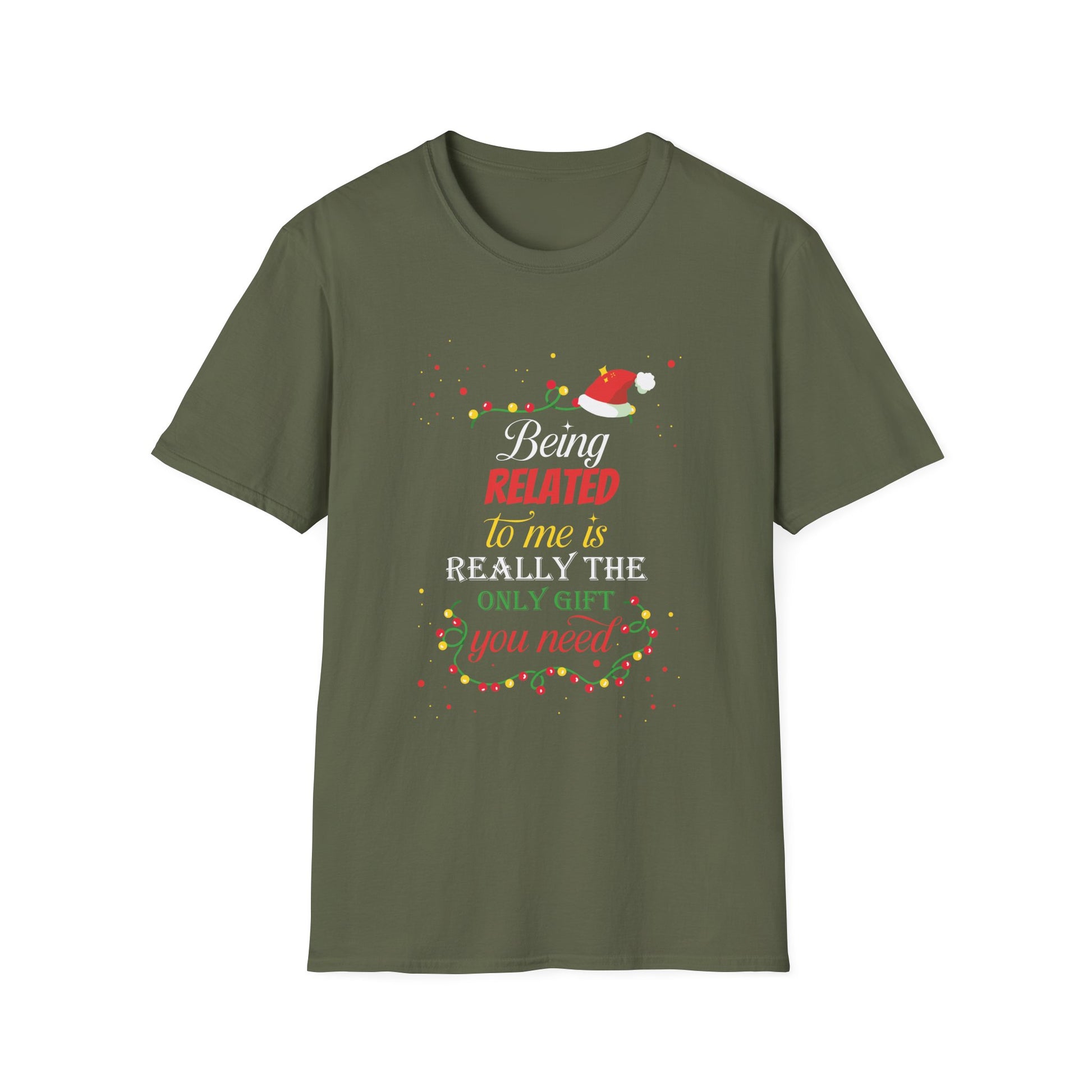Being Related To Me Funny Christmas Family Xmas Pajamas Gift Short Sleeve Unisex T-ShirtT