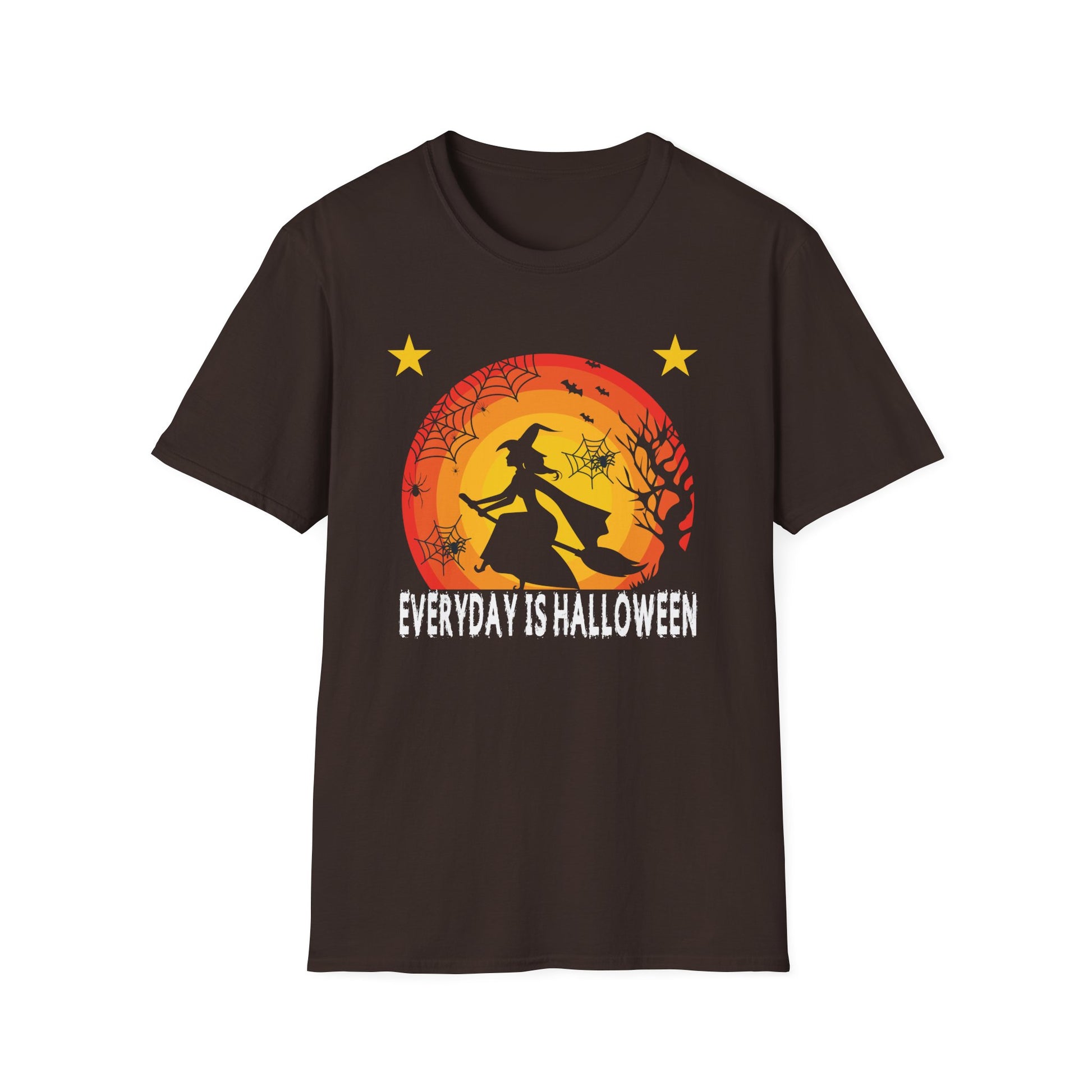 Everyday Is Halloween T-Shirt — Witch Silhouette Sunset Halloween Tee