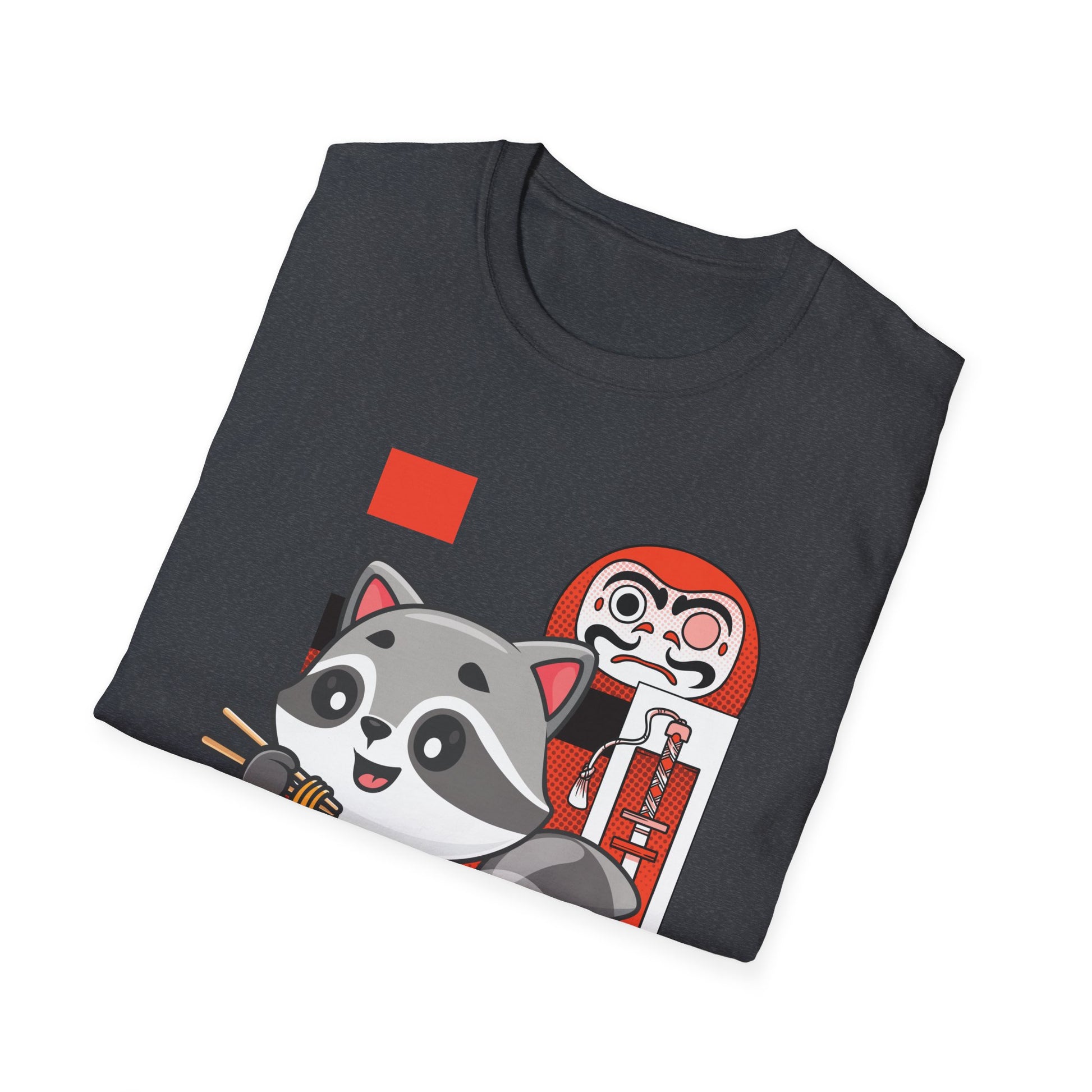 Funny Cat Eating Ramen Vintage Japanese Noodles Unisex T-Shirt