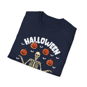 Halloween Gives Me Life T-Shirt — Skeleton & Pumpkins Halloween Shirt