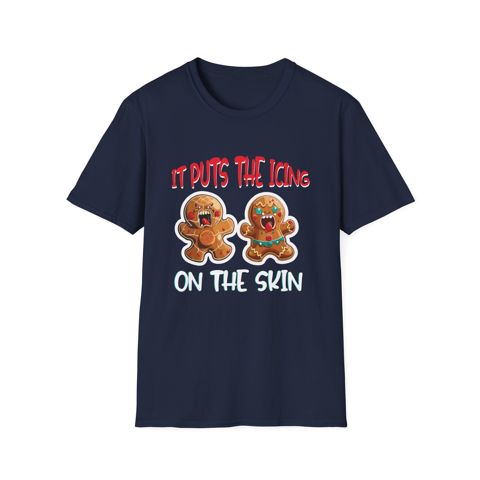 Gingerbread Horror T-Shirt — "It Puts the Icing on the Skin" Christmas Tee