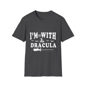 I’m With Dracula T‑Shirt — Funny Halloween Vampire Tee