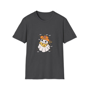 Cute Ghost in Cowboy Hat T-Shirt — Western Halloween Graphic Tee