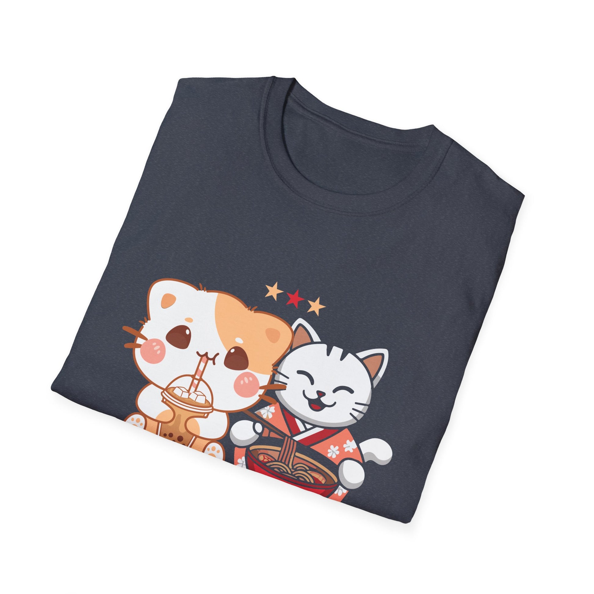 Funny Boba Ramen Cats Kawaii Anime Japan Cute Neko Cat Unisex T-Shirt