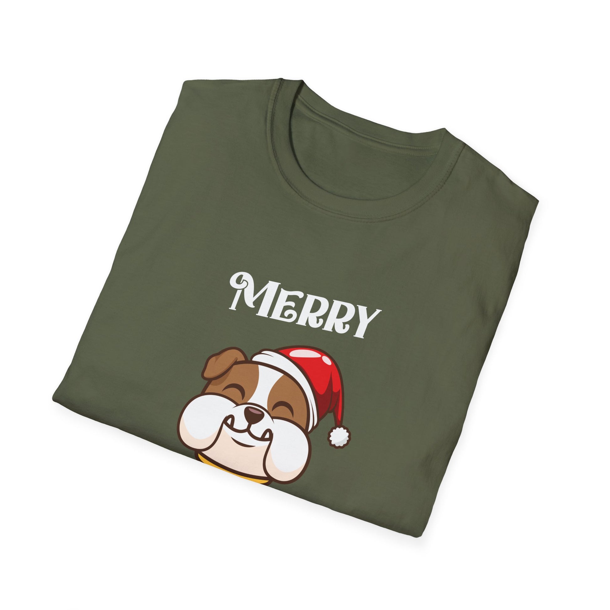Christmas Bulldog Bully Merry English Bulldog Christmas Unisex T-Shirt