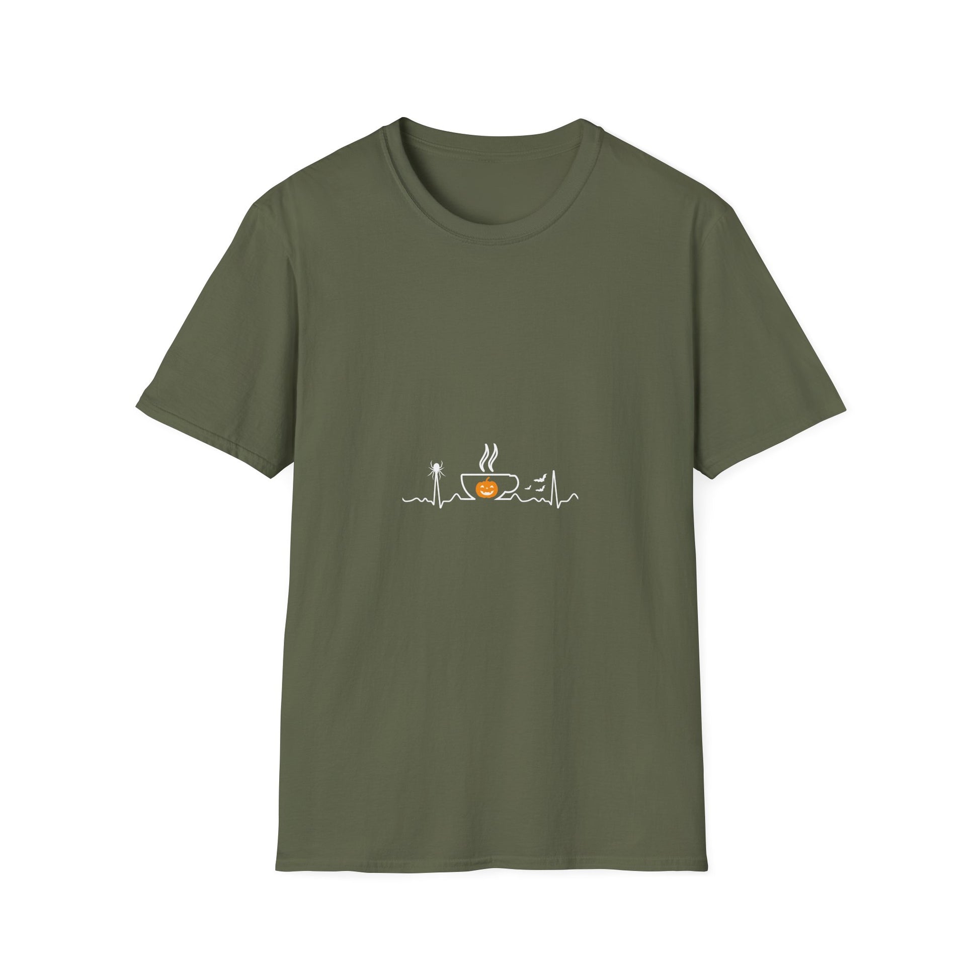 Halloween Coffee tee Heartbeat Halloween Coffee Lover Tee Unisex Softstyle T-Shirt