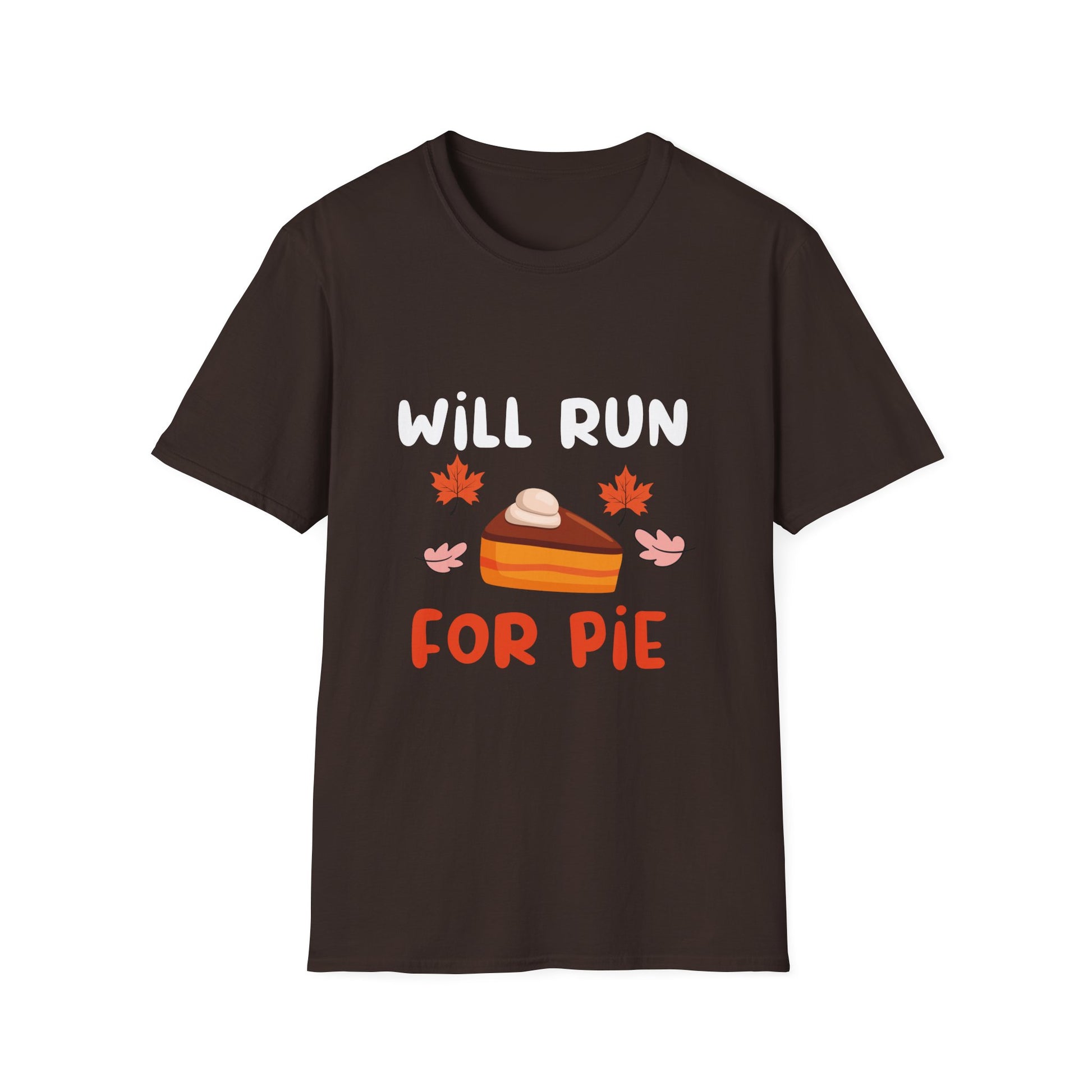 Fun Fall T-Shirt: 'Will Run for Pie' Unisex Softstyle Tee