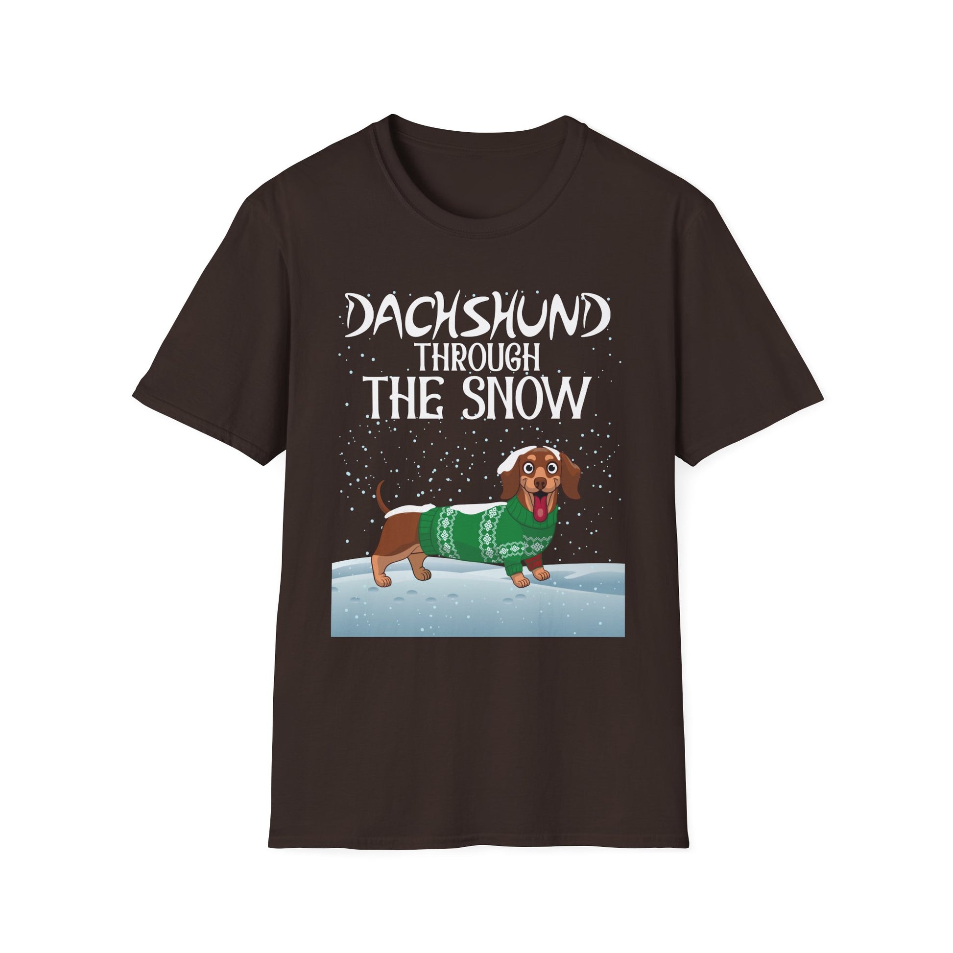 Dachshund Through The Snow T-Shirt — Dachshund Christmas Dog Tee