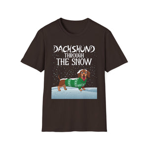 Dachshund Through The Snow T-Shirt — Dachshund Christmas Dog Tee