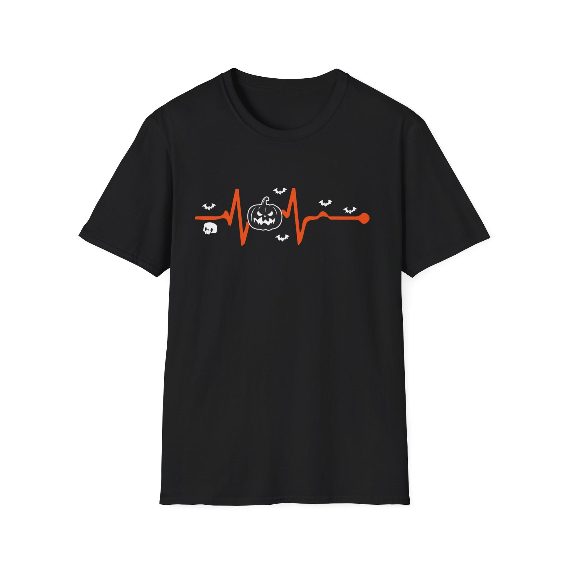 Halloween Heartbeat T-Shirt — Pumpkin EKG Graphic Tee