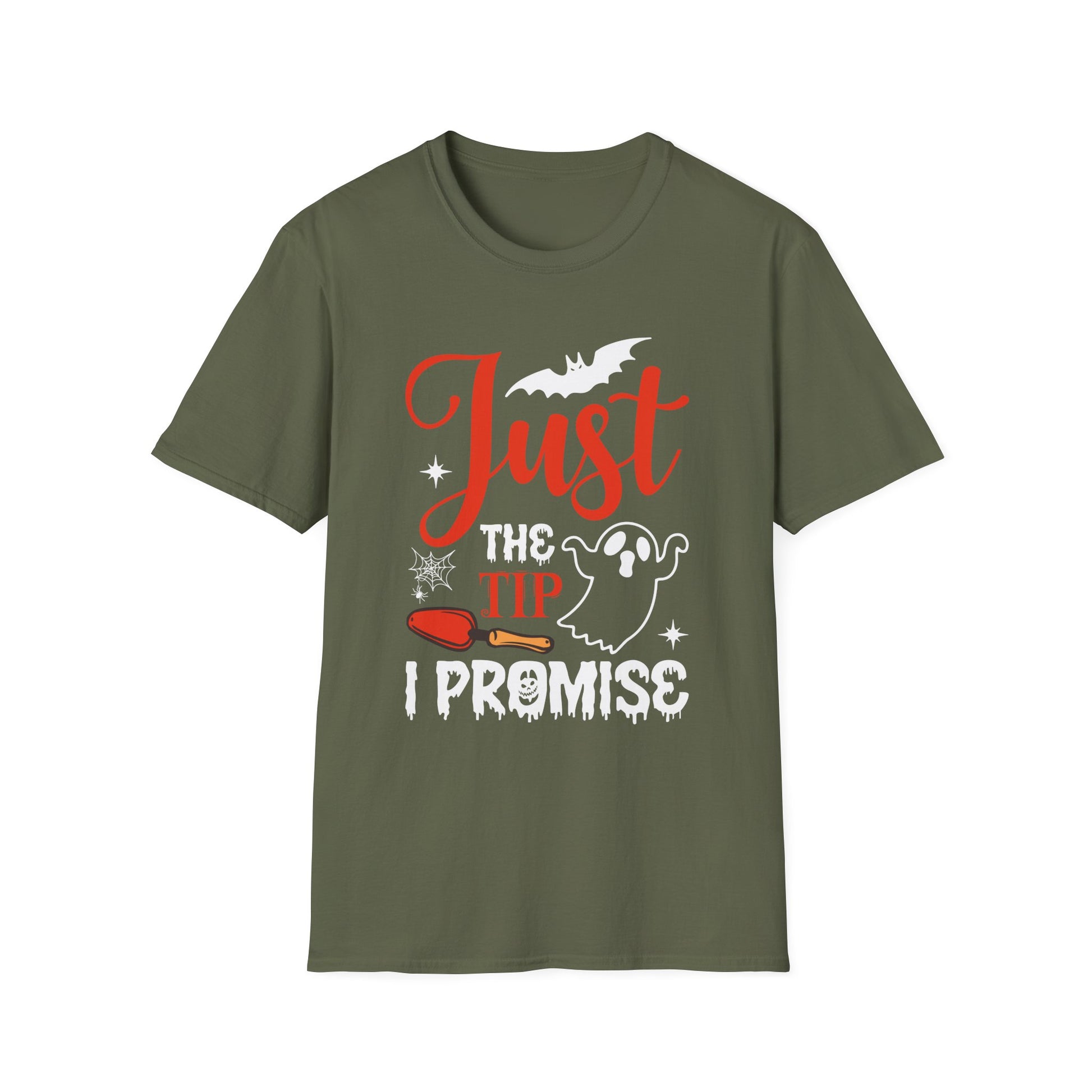 Just the Tip I Promise Halloween T-Shirt — Funny Ghost & Bat Costume Tee