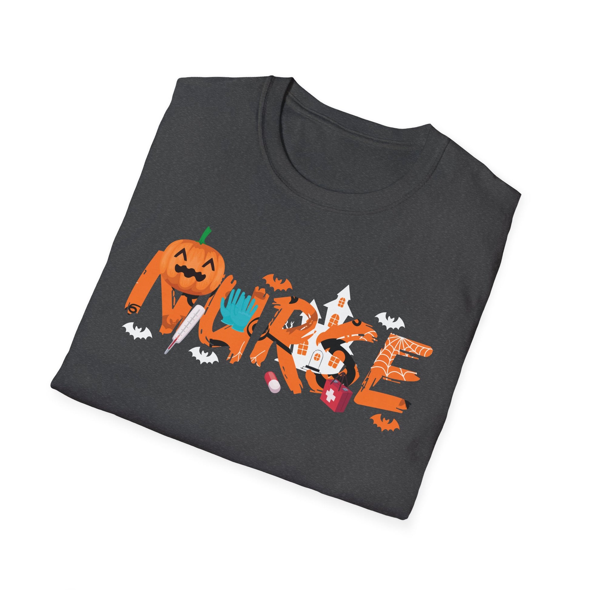 Nurse Halloween T-Shirt – Spooky Candy, Pumpkins & Ghosts Design