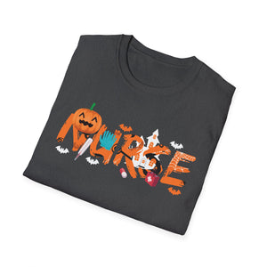 Nurse Halloween T-Shirt – Spooky Candy, Pumpkins & Ghosts Design