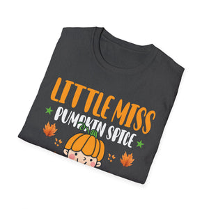 Little Miss Pumpkin Spice Kids T-Shirt — Cute Halloween Fall Pumpkin Tee