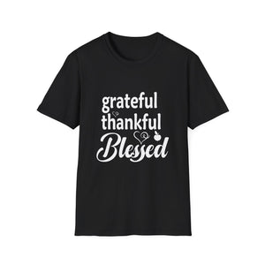 Grateful Thankful Blessed T-Shirt — Inspirational Faith Tee