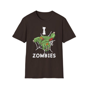 I Love Zombies T‑Shirt — Funny Halloween Zombie Graphic Tee
