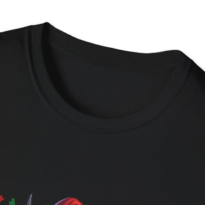 Mooey Christmas Heifer Cow Reindeer Christmas Lights Unisex Softstyle T-Shirt