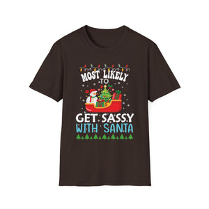 Most Likely To Nap On Christmas Family Christmas Pajamas Unisex Softstyle T-Shirt