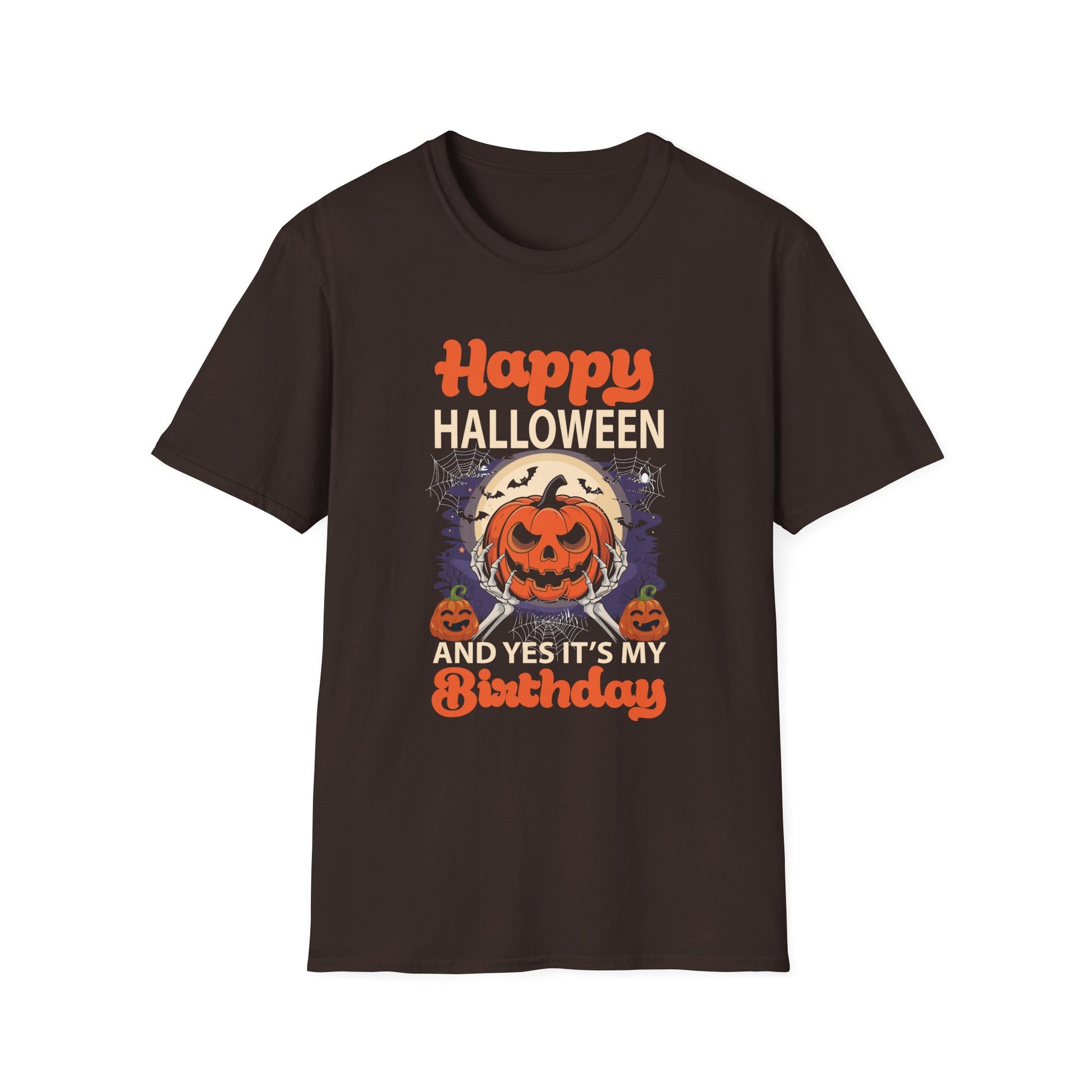 Halloween Birthday T-Shirt — "Happy Halloween and Yes It’s My Birthday" Pumpkin Tee