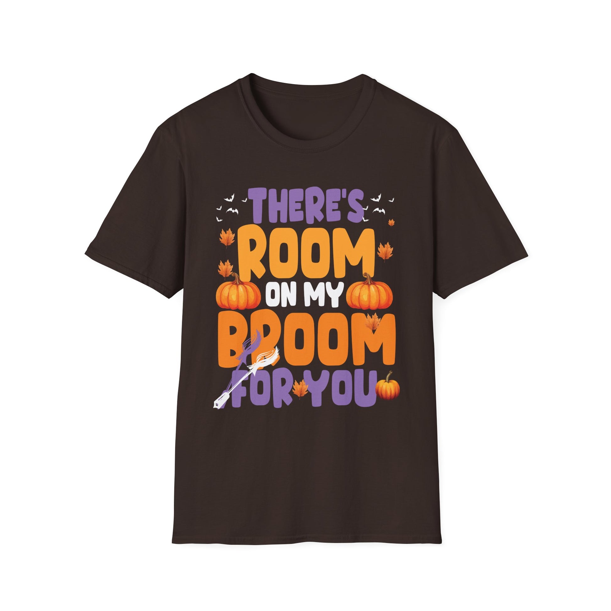 Halloween T-Shirt — "There's Room On My Broom For You" Cute Pumpkin Witch Shirt