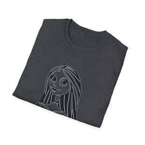 Gothic Line Art Girl T-Shirt
