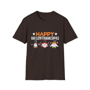 Happy Halowthankmas T-Shirt — Cute Gnome Halloween-Thanksgiving-Christmas Mashup