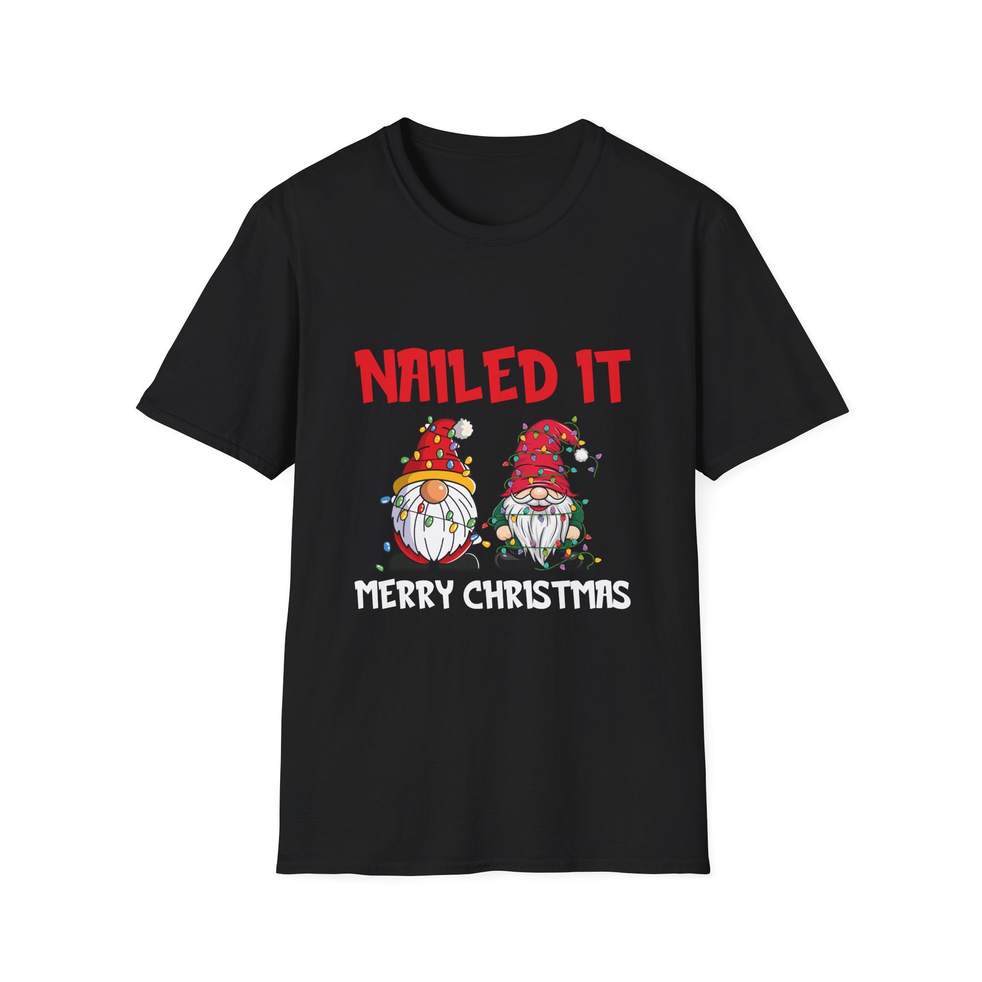 Christmas Gnomes Tangled Lights Merry Christmas Nailed It Unisex T-Shirt