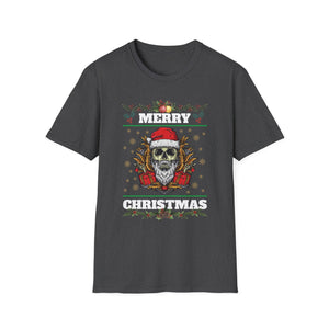Skull Santa T-Shirt — 'Merry Christmas' Gothic Holiday Tee
