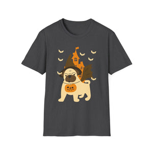 Happy Halloween - Flamingo Lover Witch Hat Pumpkin Halloween Tee Unisex Softstyle T-Shirt