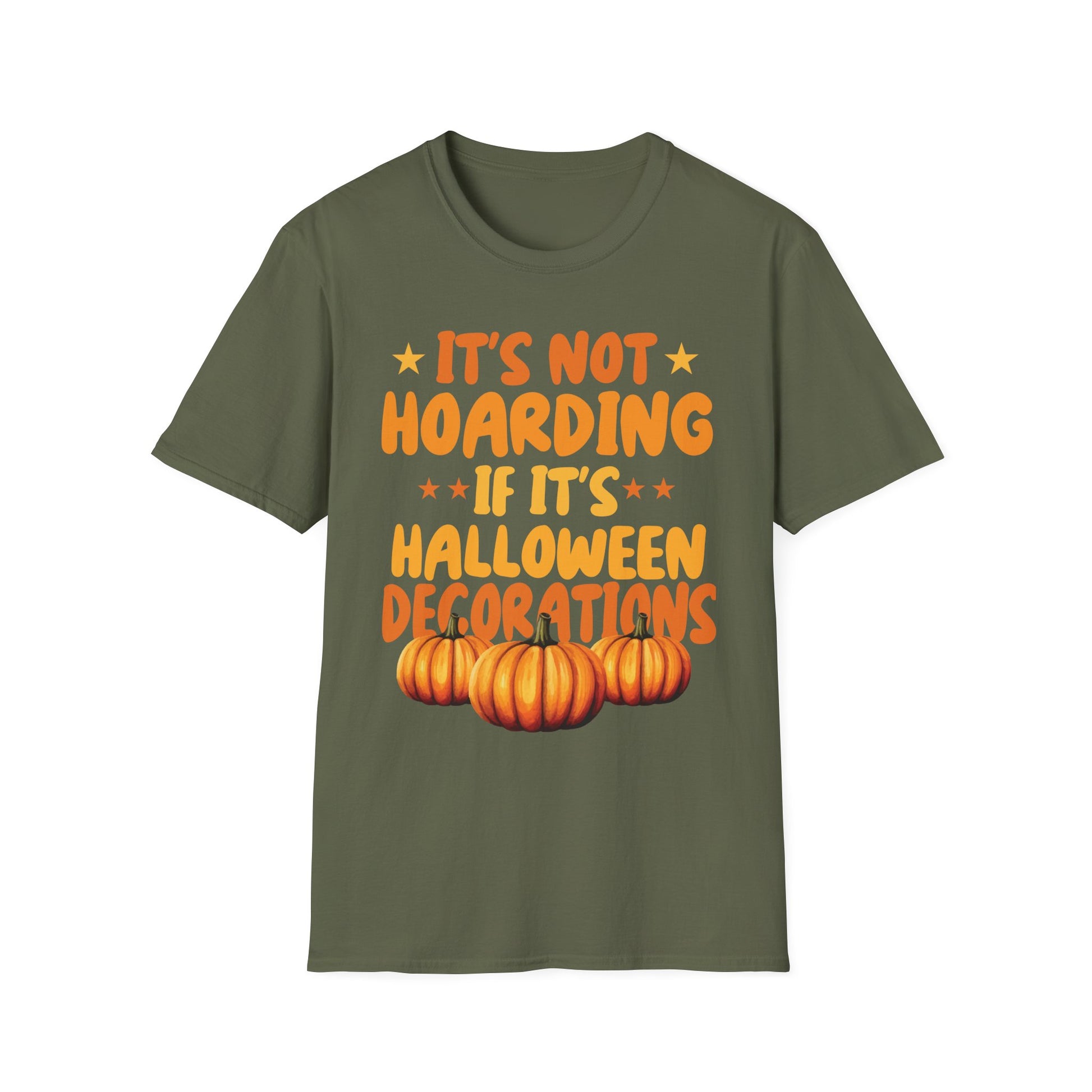 Halloween Decorations T-Shirt — "It's Not Hoarding If It's Halloween Decorations" Pumpkin Tee
