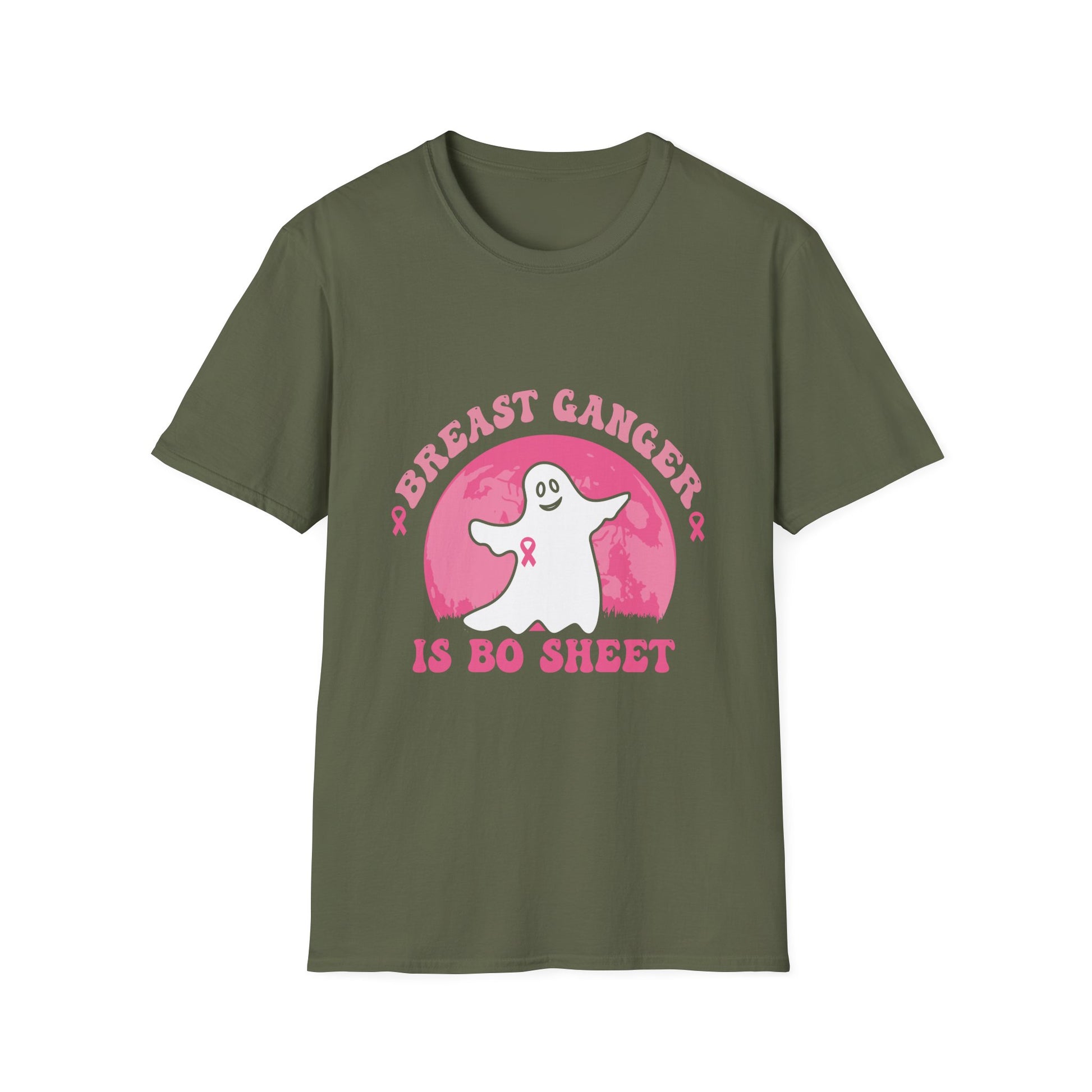 Breast Cancer Is Bo Sheet Ghost T-Shirt — Pink Ribbon Awareness Tee