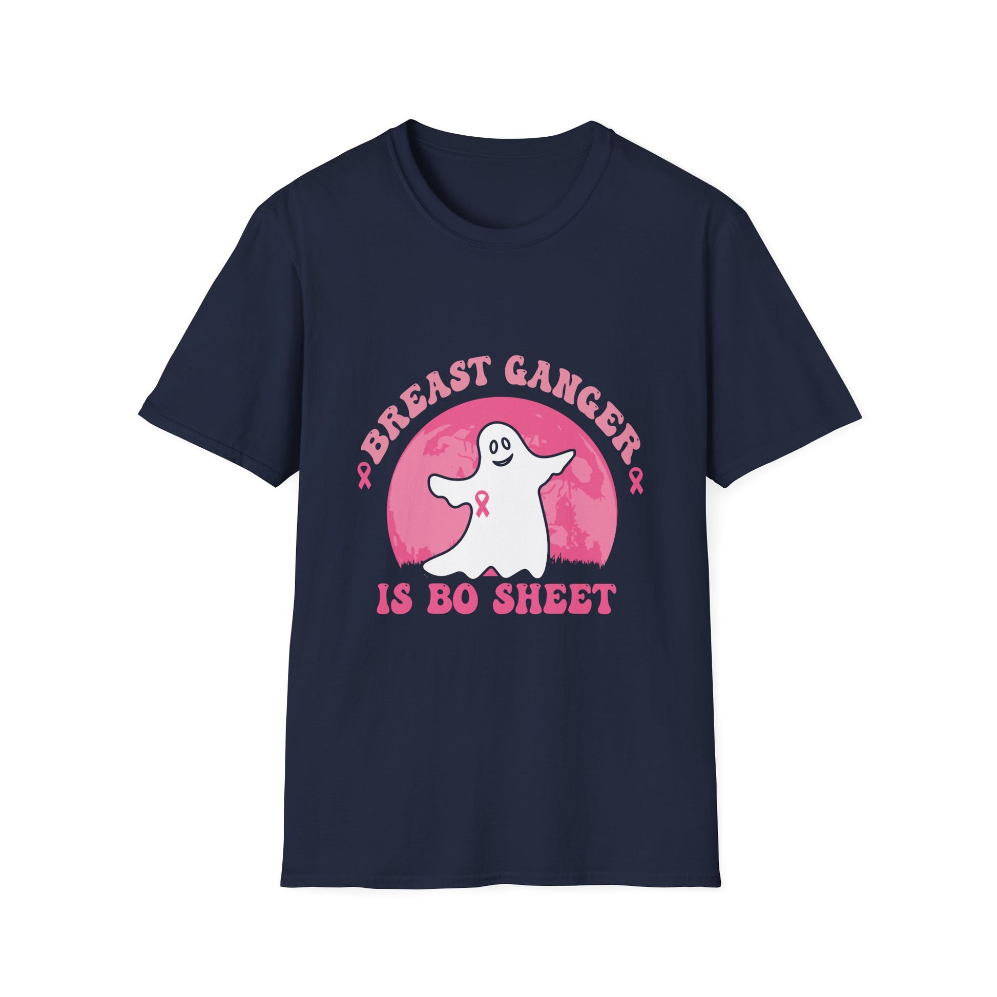Breast Cancer Is Bo Sheet Ghost T-Shirt — Pink Ribbon Awareness Tee