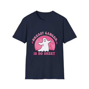 Breast Cancer Is Bo Sheet Ghost T-Shirt — Pink Ribbon Awareness Tee