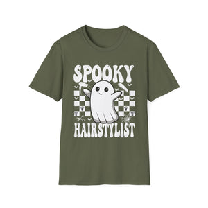 Spooky Hairstylist T-Shirt — Cute Ghost Hairdresser Halloween Tee
