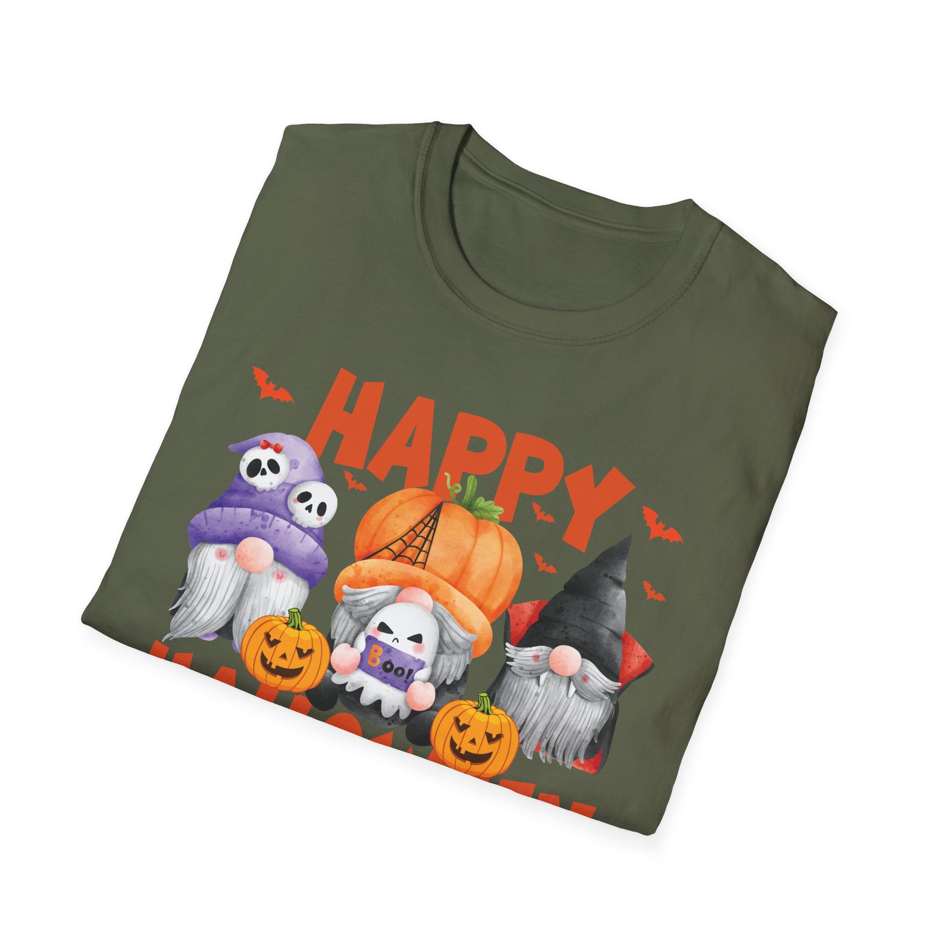 Happy Halloween Puppies T-Shirt — Cute Dogs in Pumpkin & Ghost Costumes