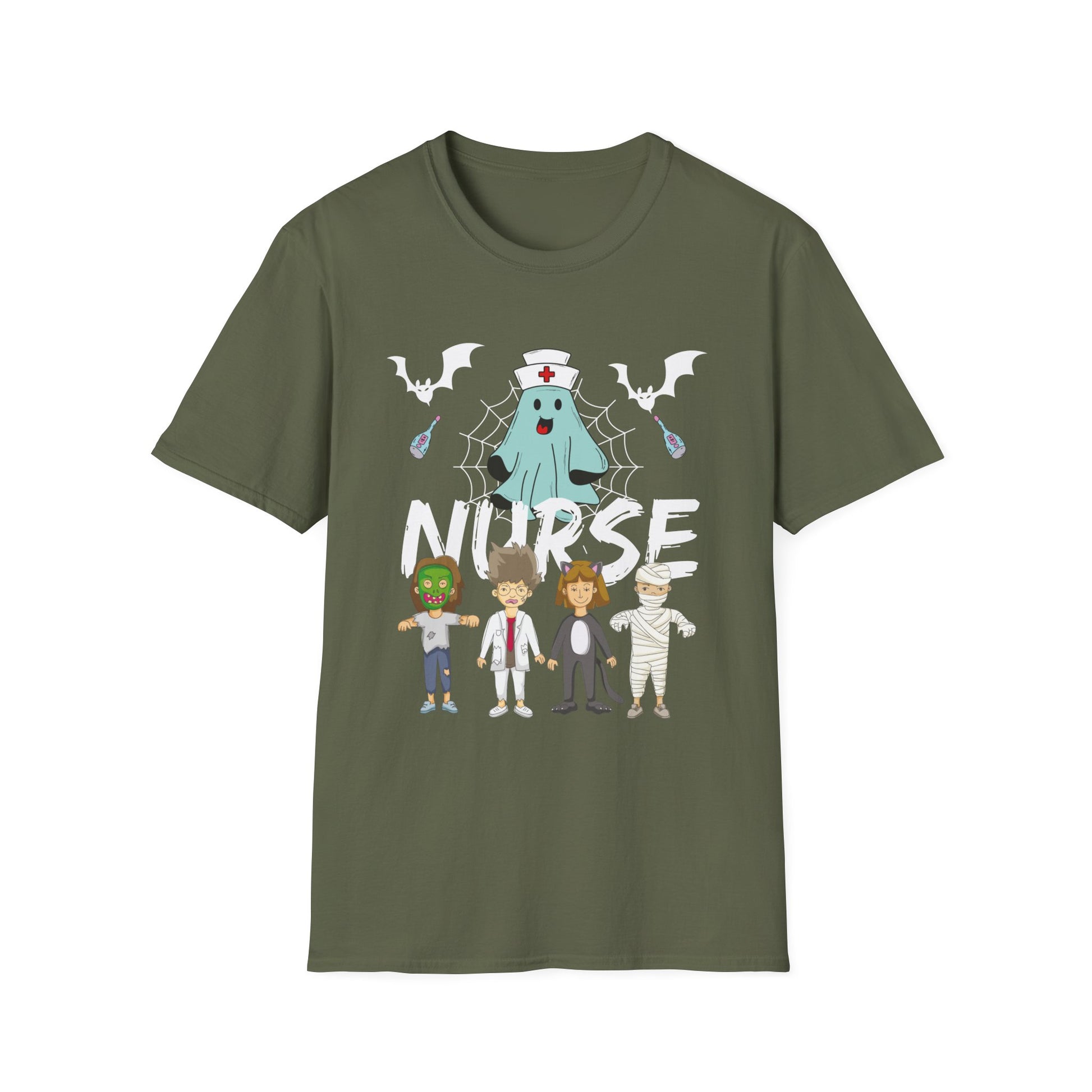Cute Halloween Nurse Nursing Zombie Halloween Pattern TeeUnisex Softstyle T-Shirt