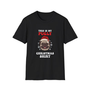 Pug Christmas Shirt – “This Is My Pugly Christmas Shirt” Holiday Tee