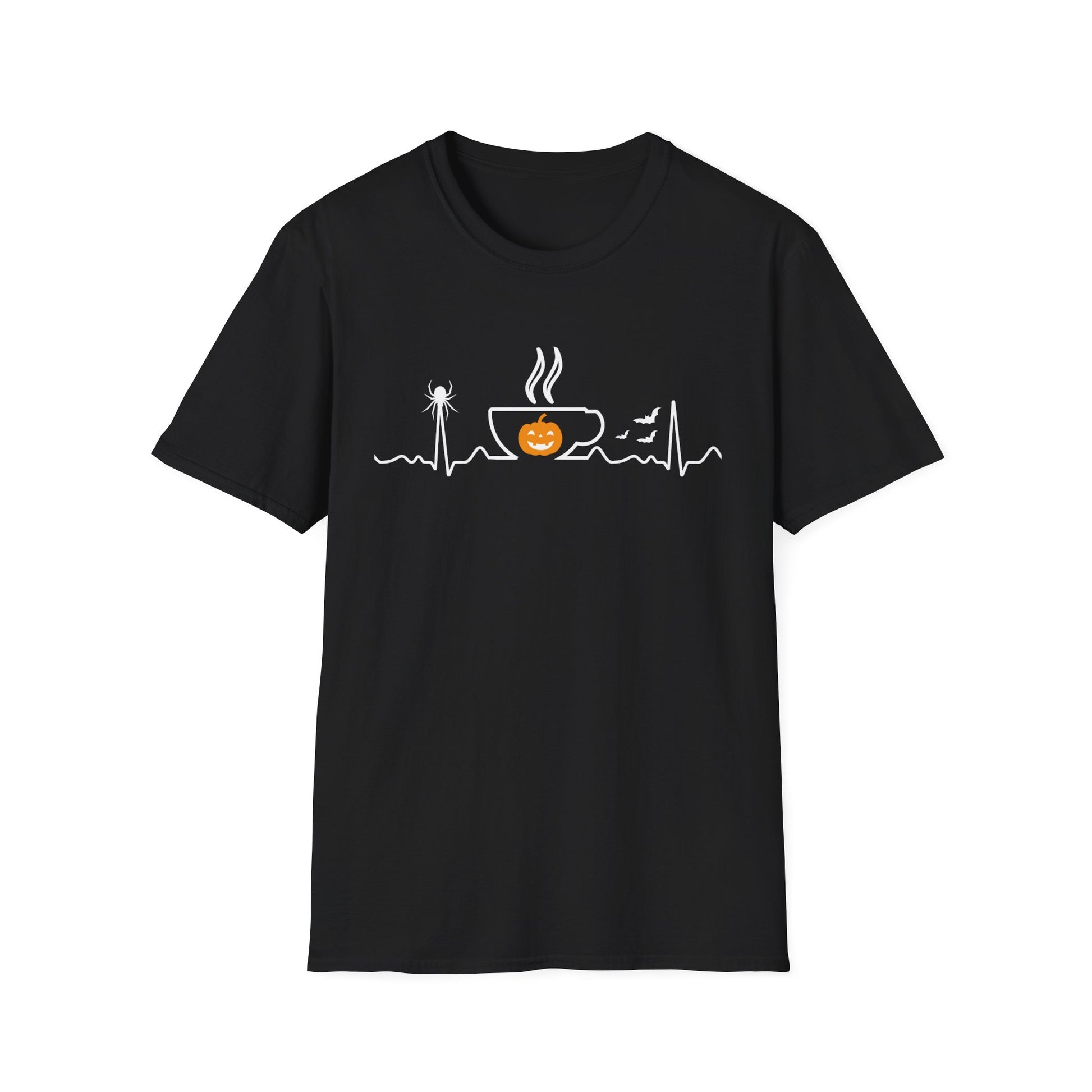 Halloween Coffee tee Heartbeat Halloween Coffee Lover Tee Unisex Softstyle T-Shirt