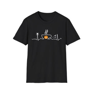 Halloween Coffee tee Heartbeat Halloween Coffee Lover Tee Unisex Softstyle T-Shirt