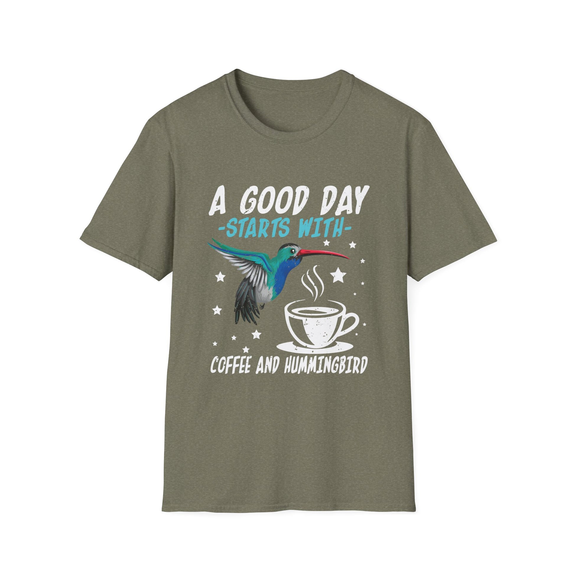 A Good Day Starts With Coffee And Hummingbird  Unisex T-Shirt