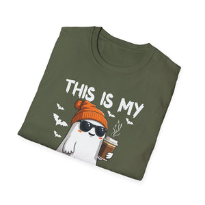 This Is My Halloween Shirt T-Shirt — Cute Ghost Pumpkin Beanie Coffee Tee