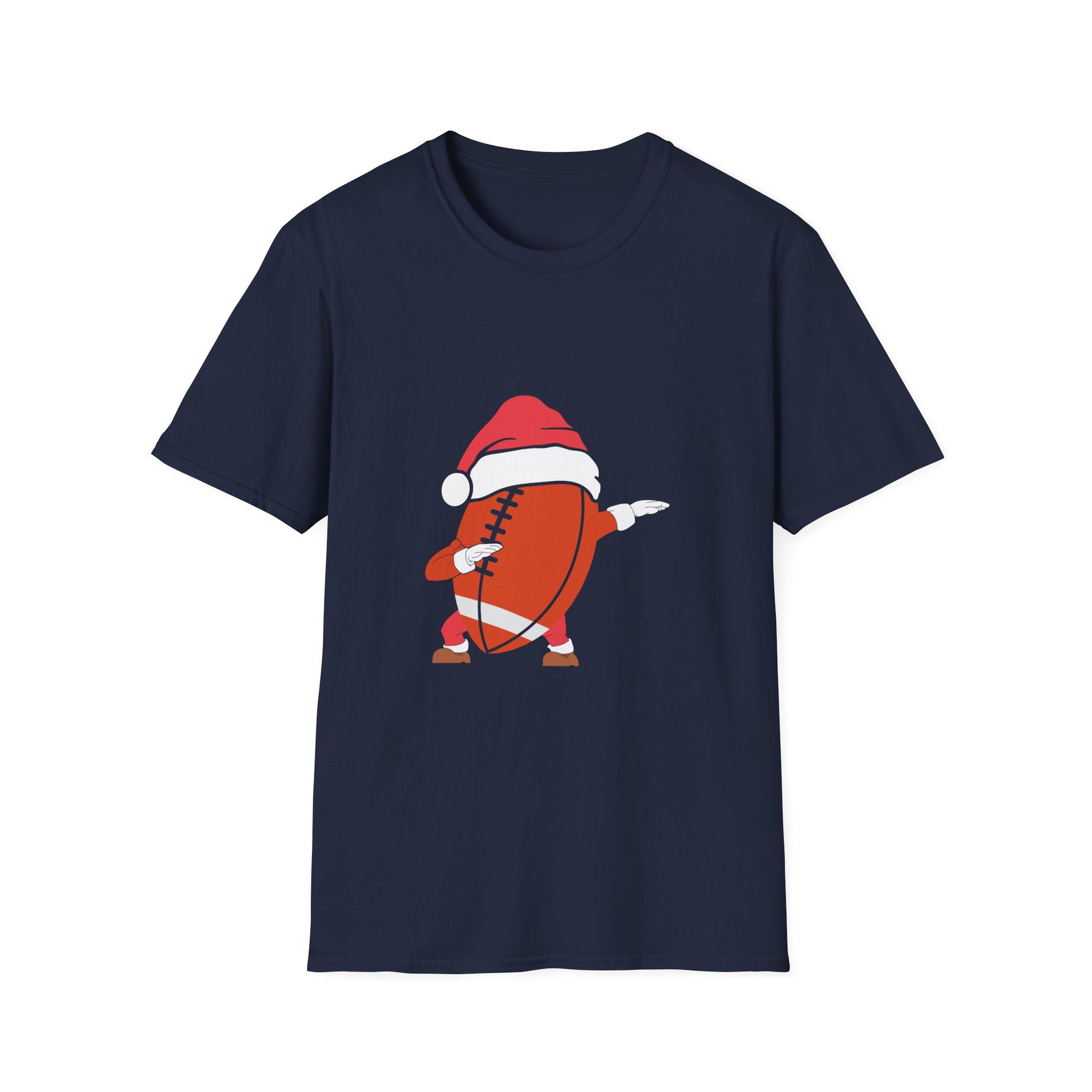 Christmas Football Dab T‑Shirt — Santa Helmet Holiday Sports Tee