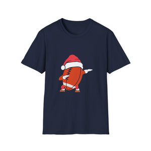 Christmas Football Dab T‑Shirt — Santa Helmet Holiday Sports Tee