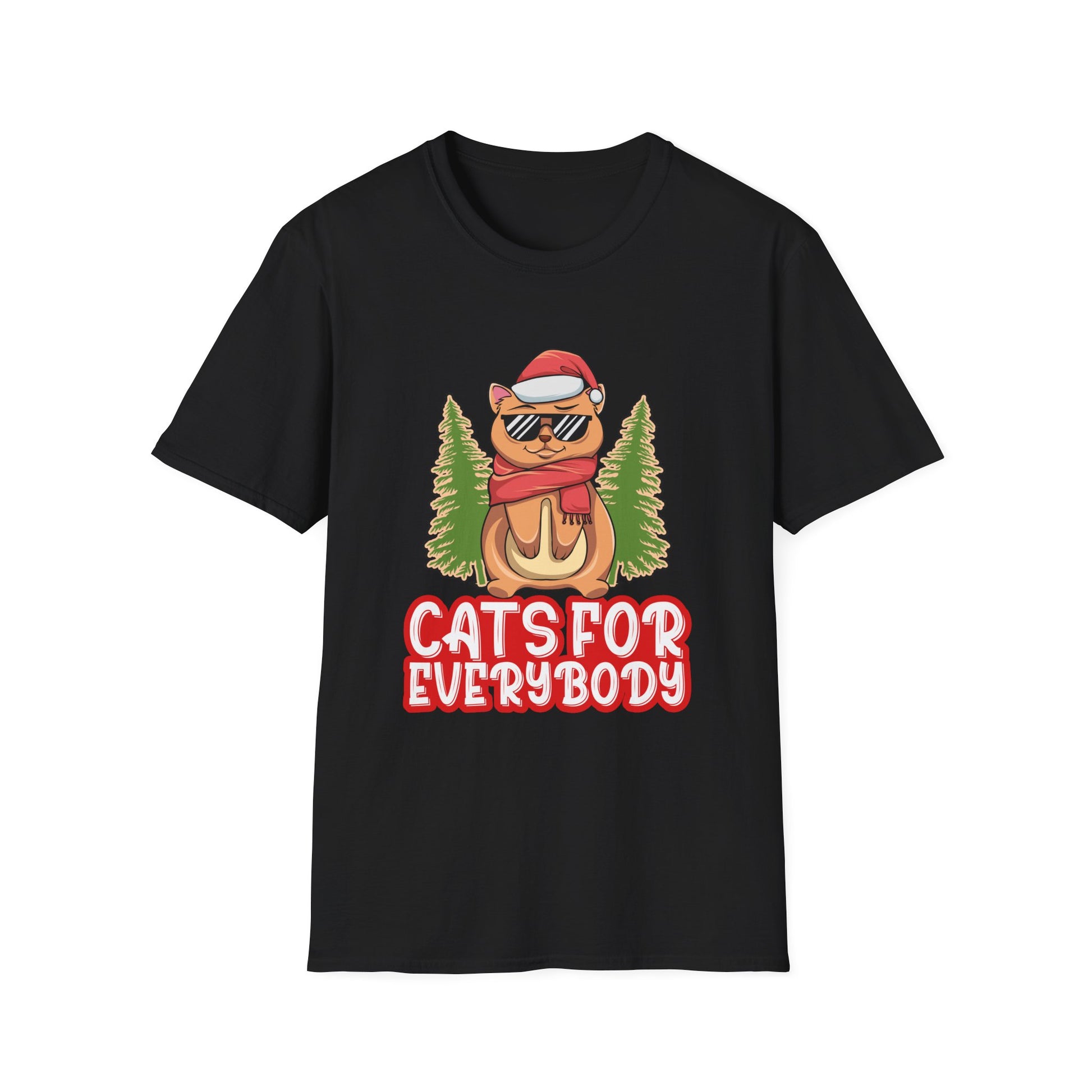 Cats For Everybody Christmas Cat Funny Xmas Women Santa Unisex T-Shirt