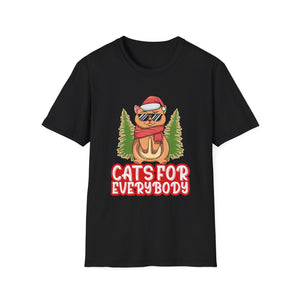 Cats For Everybody Christmas Cat Funny Xmas Women Santa Unisex T-Shirt