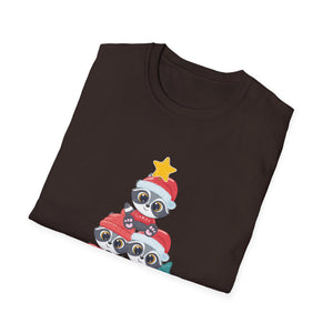 Christmas Raccoon Tree T-Shirt — Cute Holiday Family Tee
