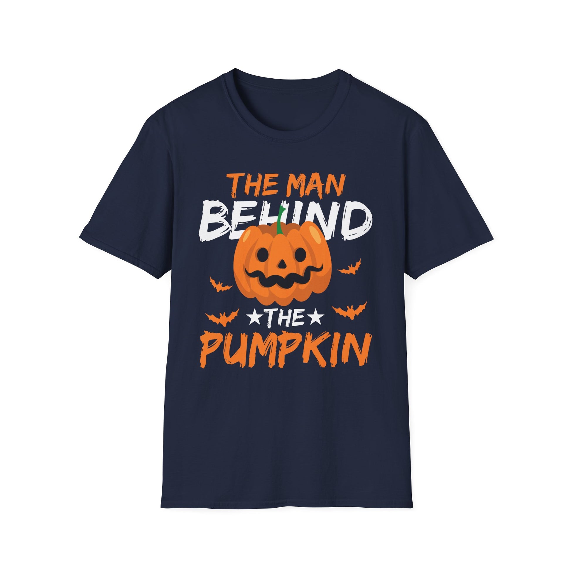 Halloween T-Shirt — "The Man Behind The Pumpkin" Jack-O'-Lantern Graphic