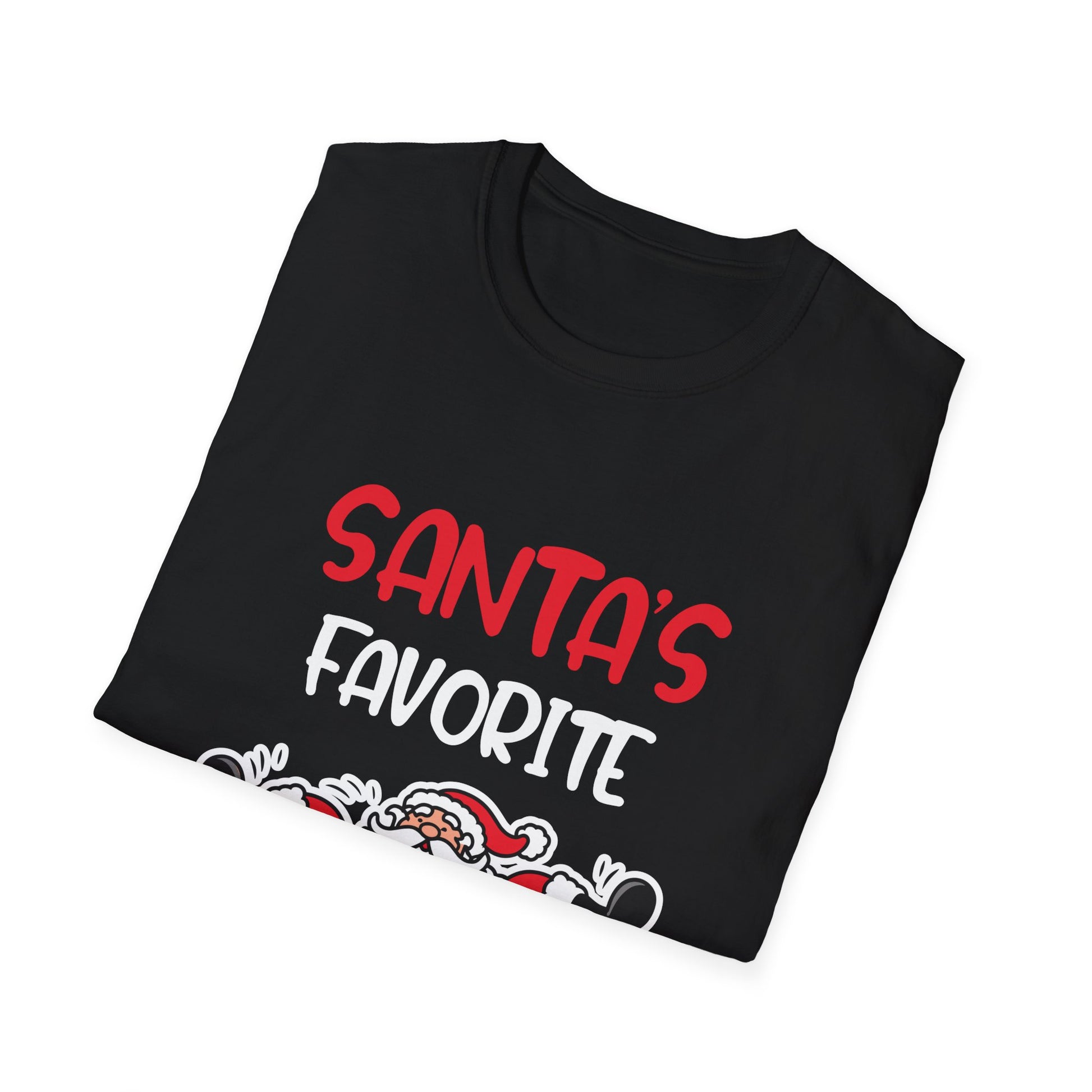 Santa's Favorite T-Shirt — Funny Christmas Tee with Santa in Chimney
