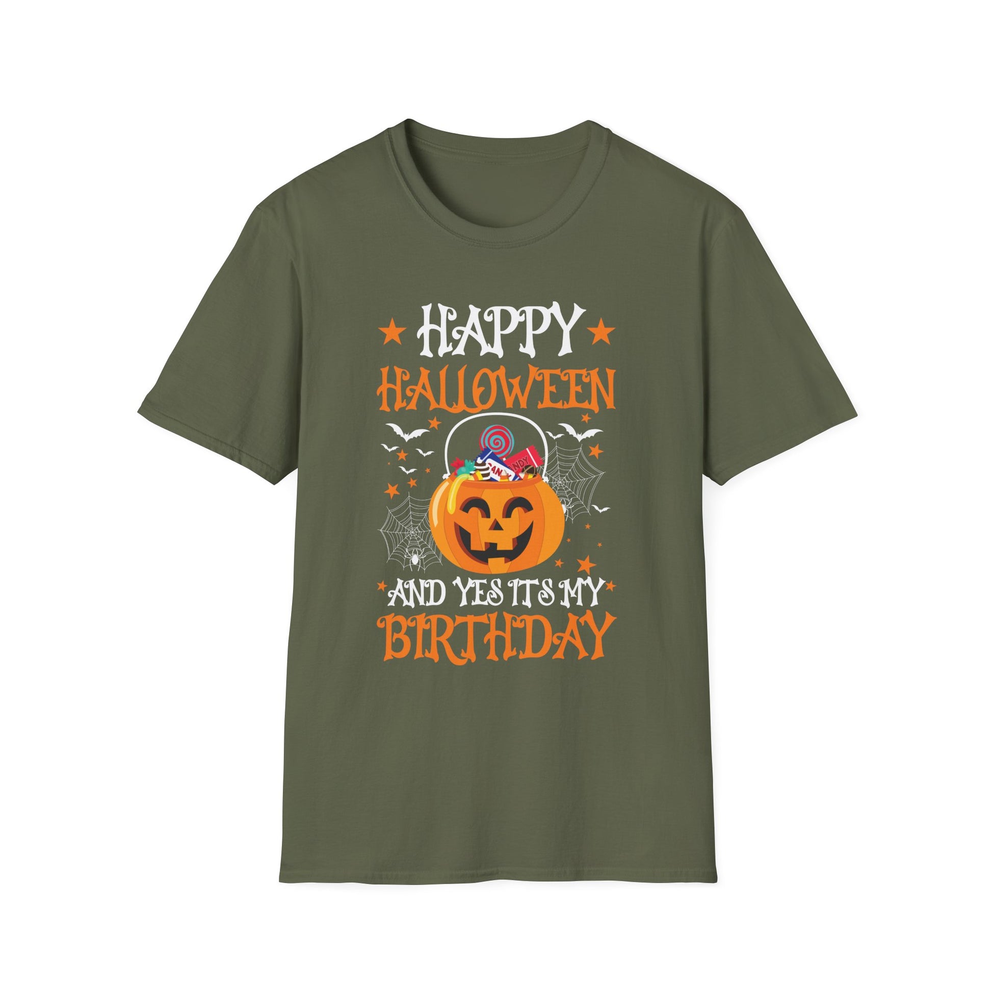 Halloween Birthday T-Shirt — "Happy Halloween and Yes It's My Birthday" Pumpkin Tee